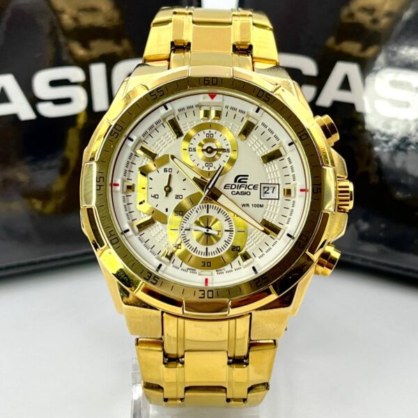 Relógio Casio Edifice dourado com caixa - a prova d agua (100% Funcional)