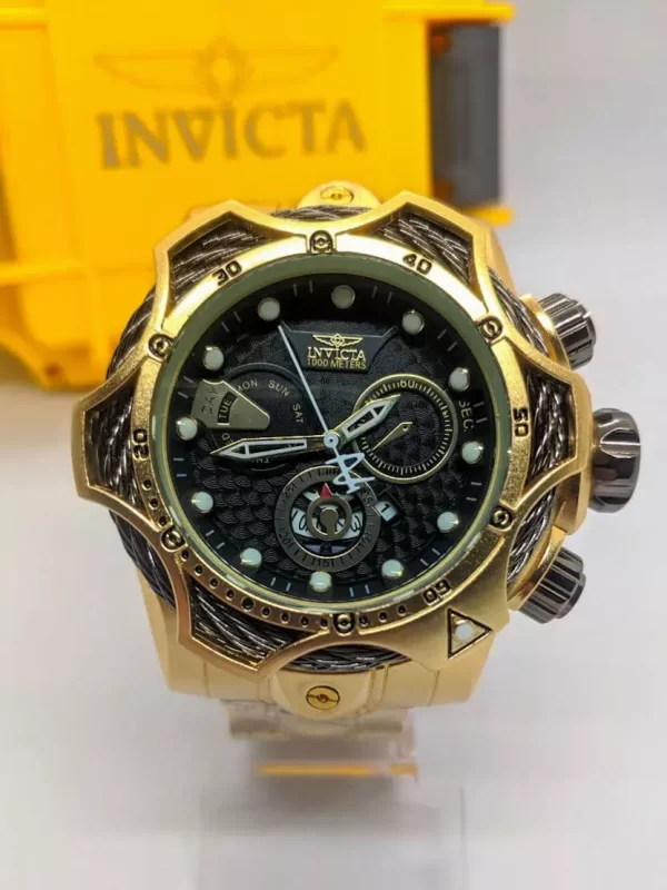 Relógio invicta Reserve Venon Dourado/Preto c/caixa premium - Image 6