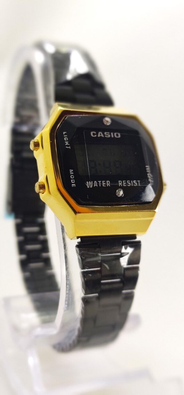 Relógio Casio Vintage mini preto dourado feminino a prova dagua - Image 3