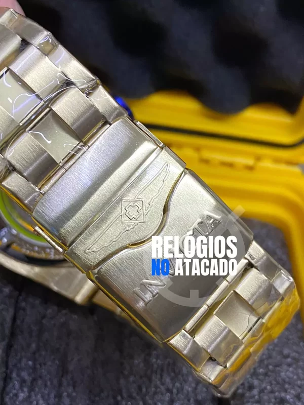 Relógio Masculino Invicta Zeus X Dourado Branco pulseira de aço - Image 2